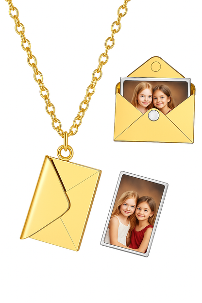 Colgante en forma de sobre con foto personalizada