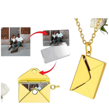 Colgante en forma de sobre con foto personalizada